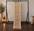 Tapis de couloir Zanafi taupe – Losanges 320×80 cm – 100 % laine – Pièce unique