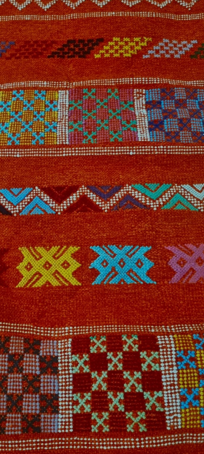 Tapis Kilim de couloir brodé multicolore – 195×67 cm – Pièce unique