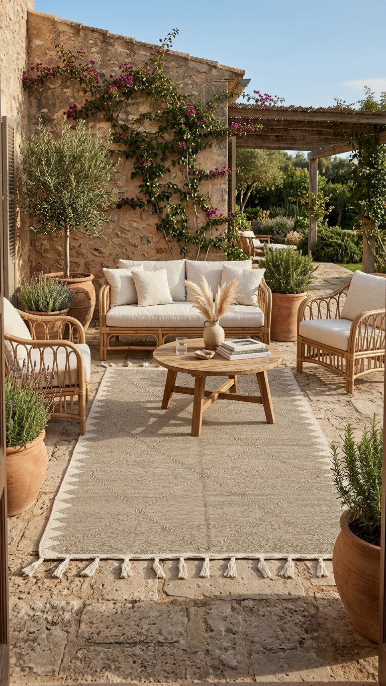 Tapis Zanafi marocain taupe & écru – 250×140 cm – Pièce unique