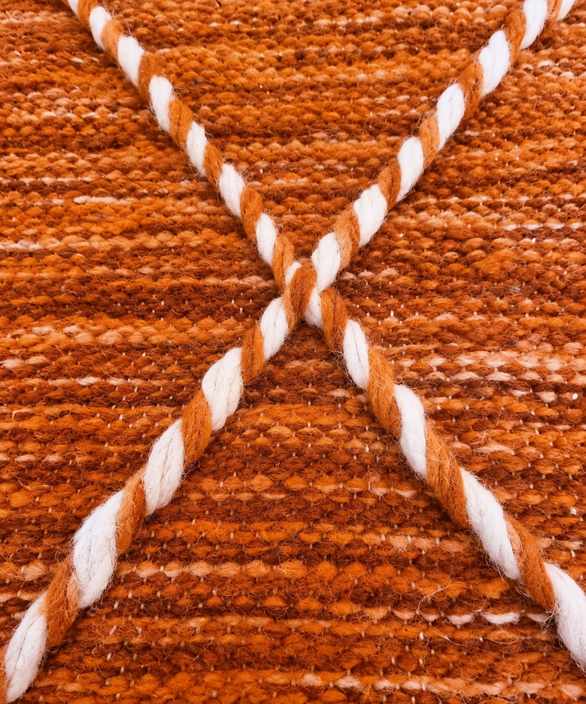 Tapis de couloir Kilim rouille – 210×70 cm – Pièce unique